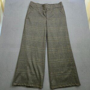 Democracy Women XS High Rise Plaid Pull-On Wide Leg Trousers